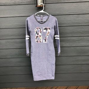 Warm long crew neck dress